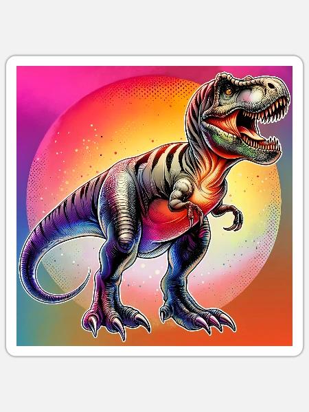 Dinosaurier - Sticker Größe S (10 x 10 cm) - Mattweiß