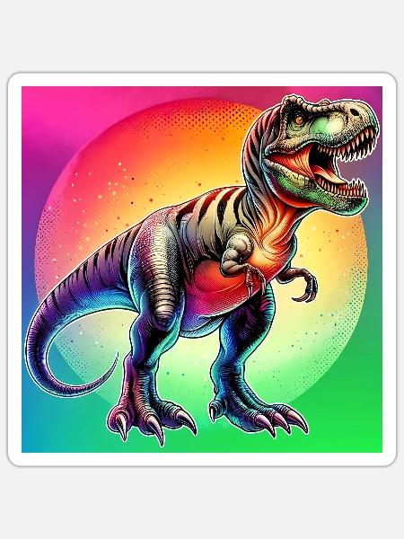 Dinosaurier - Sticker Größe S (10 x 10 cm) - Mattweiß