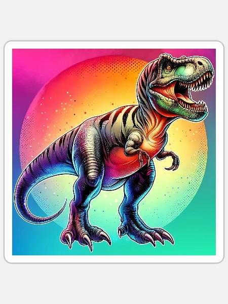 Dinosaurier - Sticker Größe S (10 x 10 cm) - Mattweiß