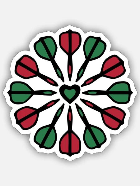 Dartpfeile Kreis Grafik - Sticker Größe S (10 x 10 cm) - Mattweiß