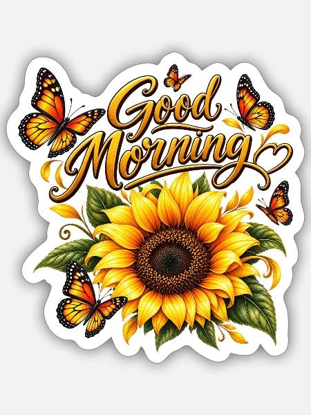 Good morning - Sticker Größe S (10 x 10 cm) - Mattweiß