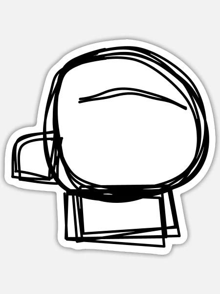Boxhandschuh handgezeichnet - Sticker Größe S (10 x 10 cm) - Mattweiß