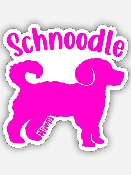 Schnoodle Hunde Mama - Sticker Größe S (10 x 10 cm) - Mattweiß