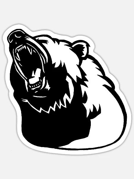 Das Erwachen des Schwarzbären - Sticker Größe S (10 x 10 cm) - Mattweiß