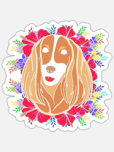 Cocker Spaniel - Sticker Größe S (10 x 10 cm) - Mattweiß