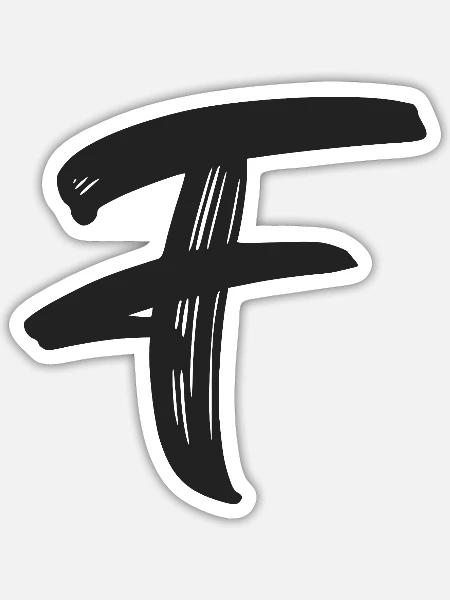 F - Sticker Größe S (10 x 10 cm) - Mattweiß