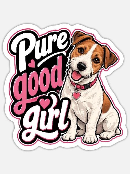Jack Russell Terrier - Sticker Größe S (10 x 10 cm) - Mattweiß