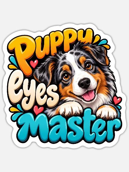 Australian Shepherd - Sticker Größe S (10 x 10 cm) - Mattweiß