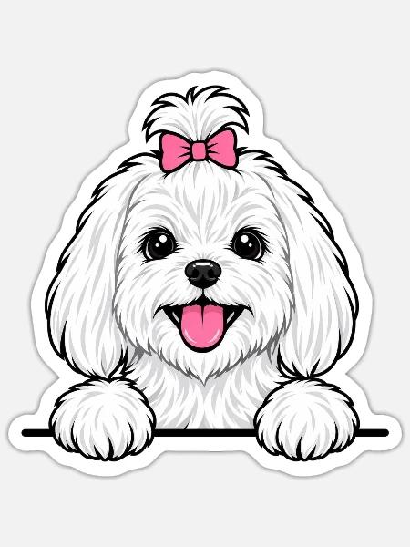 Malteser - Sticker Größe S (10 x 10 cm) - Mattweiß
