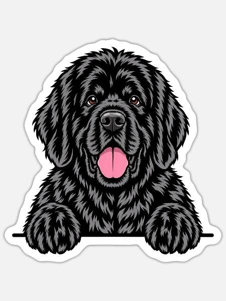 Neufundländer - Sticker Größe S (10 x 10 cm) - Mattweiß