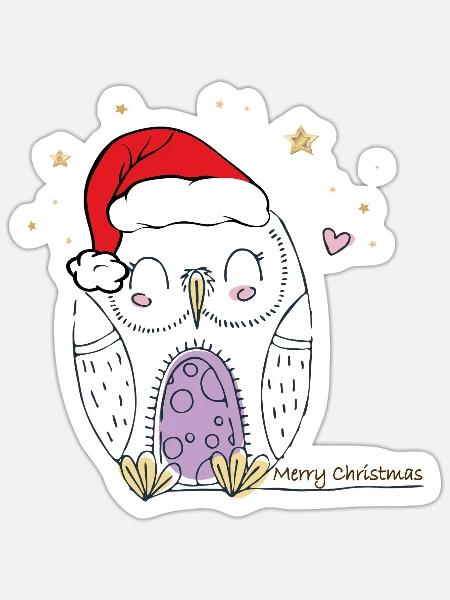 Merry Christmas - Sticker Größe S (10 x 10 cm) - Mattweiß