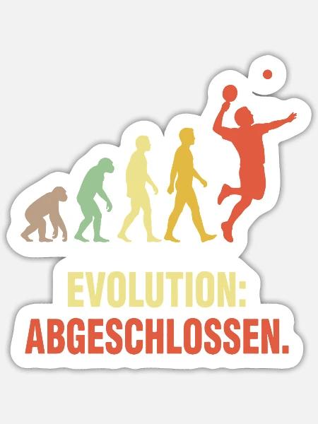 Evolution abgeschlossen Tischtennis Spruch - Sticker Größe S (10 x 10 cm) - Mattweiß