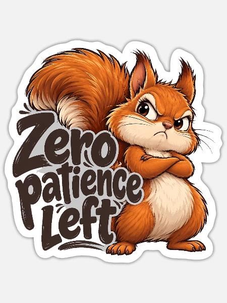 Eichhörnchen - Sticker Größe S (10 x 10 cm) - Mattweiß