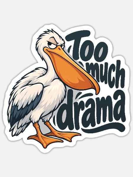 Pelikan - Sticker Größe S (10 x 10 cm) - Mattweiß