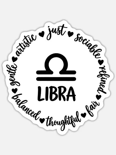 Lobra-Tierkreis-Astrologie-Horoskop-Design - Sticker Größe S (10 x 10 cm) - Mattweiß