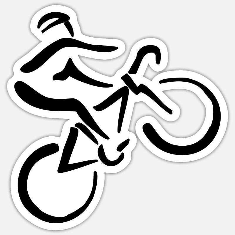 Bicycle riders - Sticker size S (10 x 10 cm) - white matte