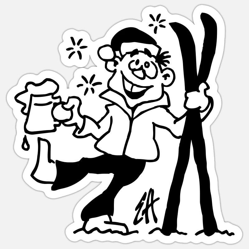 Apres-ski - Sticker taille S (10 x 10 cm) - blanc mat