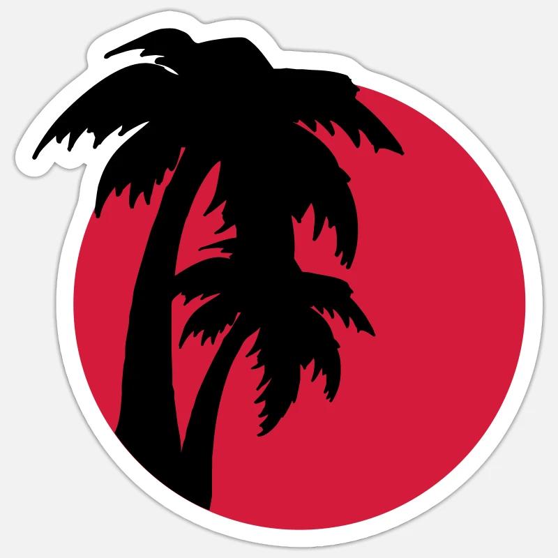 palms - Sticker taille S (10 x 10 cm) - blanc mat