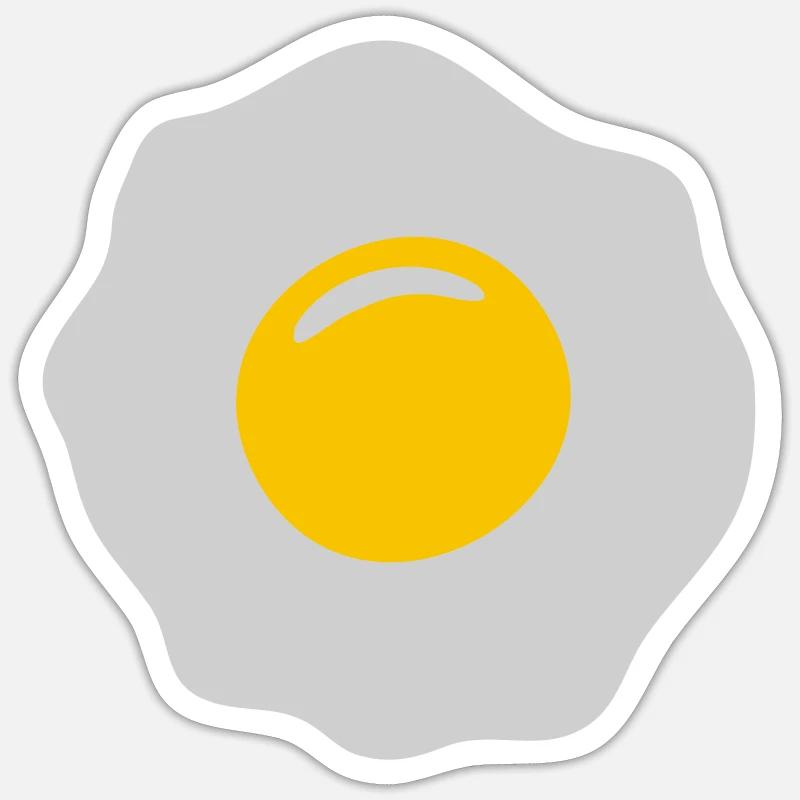 egg ei spiegelei - Sticker taille S (10 x 10 cm) - blanc mat