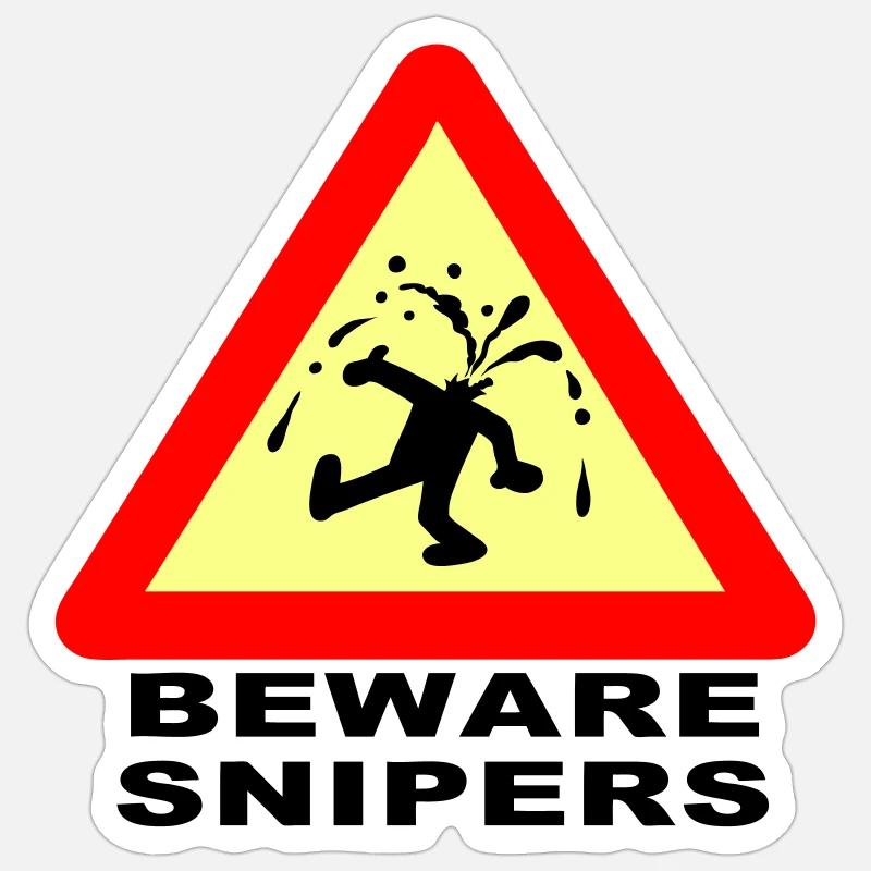 Méfiez-vous Snipers Sticker taille S (10 x 10 cm)
