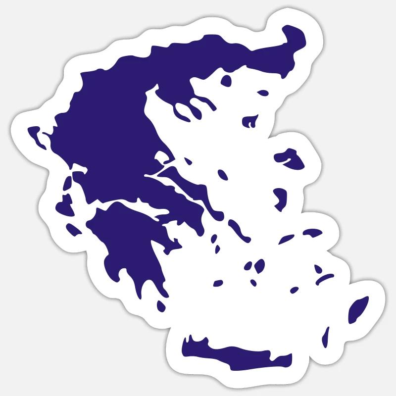 Grèce - Sticker taille S (10 x 10 cm) - blanc mat