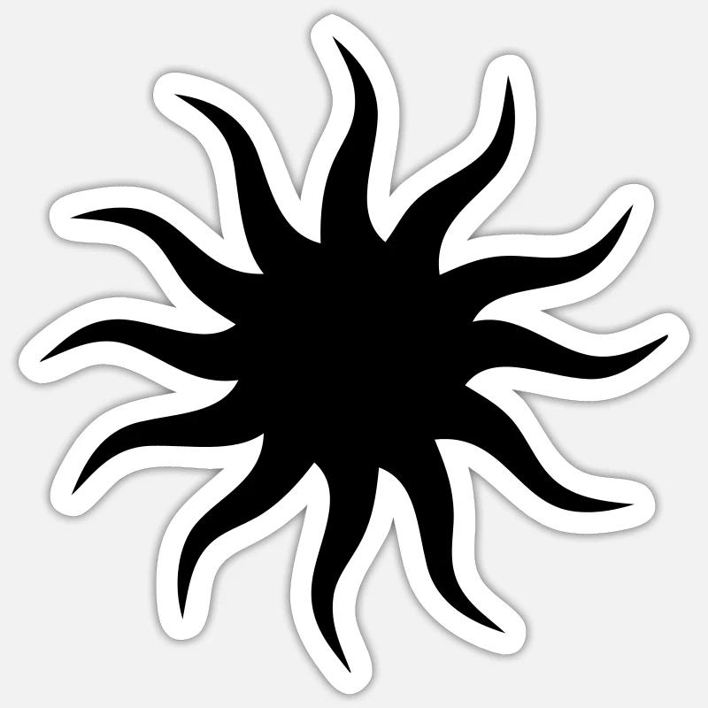Sun - Sticker taille S (10 x 10 cm) - blanc mat