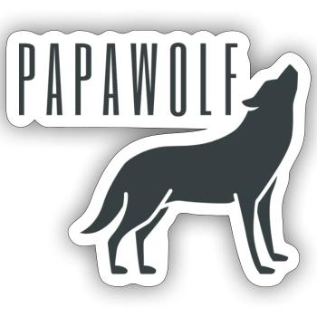 Loup loup papa père père fête papa papa cadeau - Sticker taille S (10 x 10 cm) - blanc mat - Devant