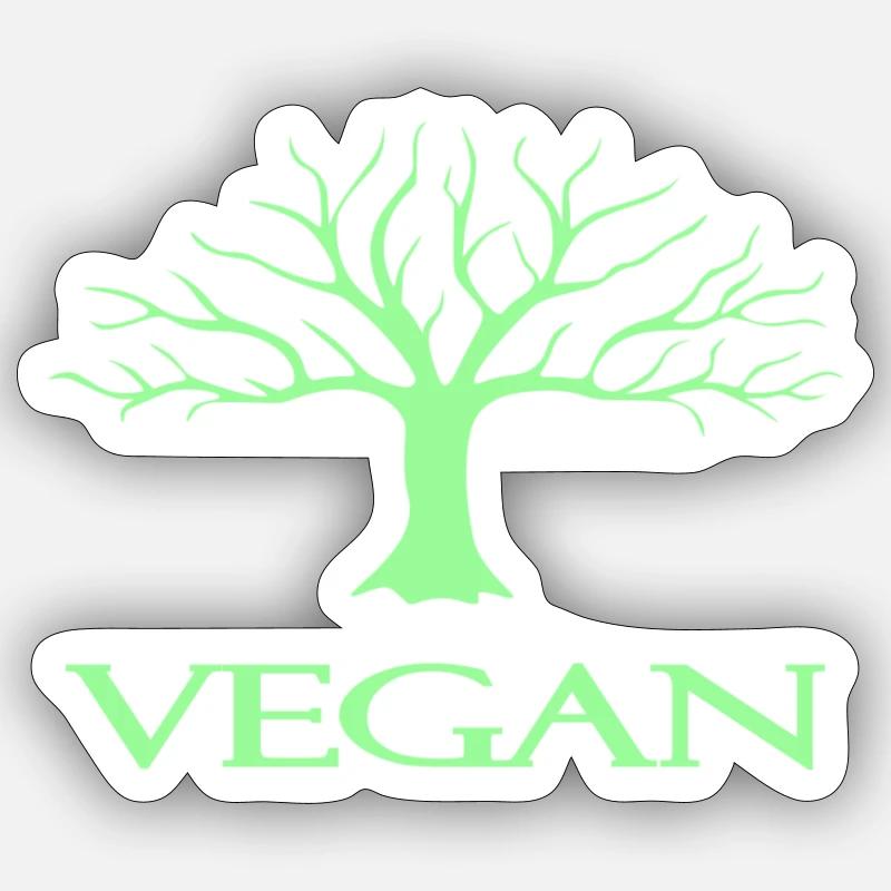 vegan - Sticker taille S (10 x 10 cm) - blanc mat