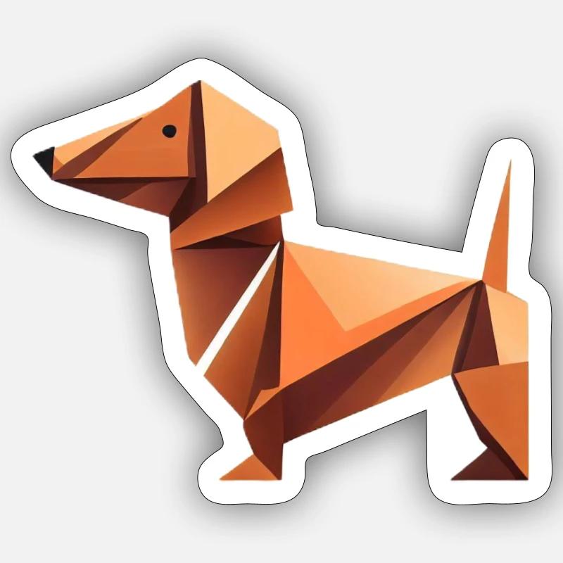 Dackel - Sticker Größe S (10 x 10 cm) - Mattweiß