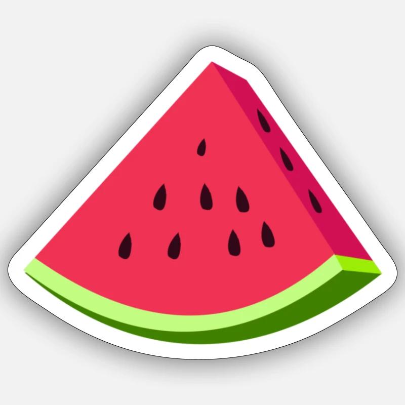 Tranche de pastèque - Sticker taille S (10 x 10 cm) - blanc mat