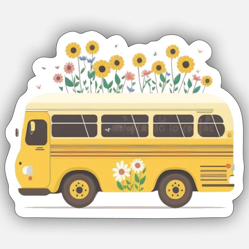 Charming Bus Trip 5 Sticker size S (10 x 10 cm)