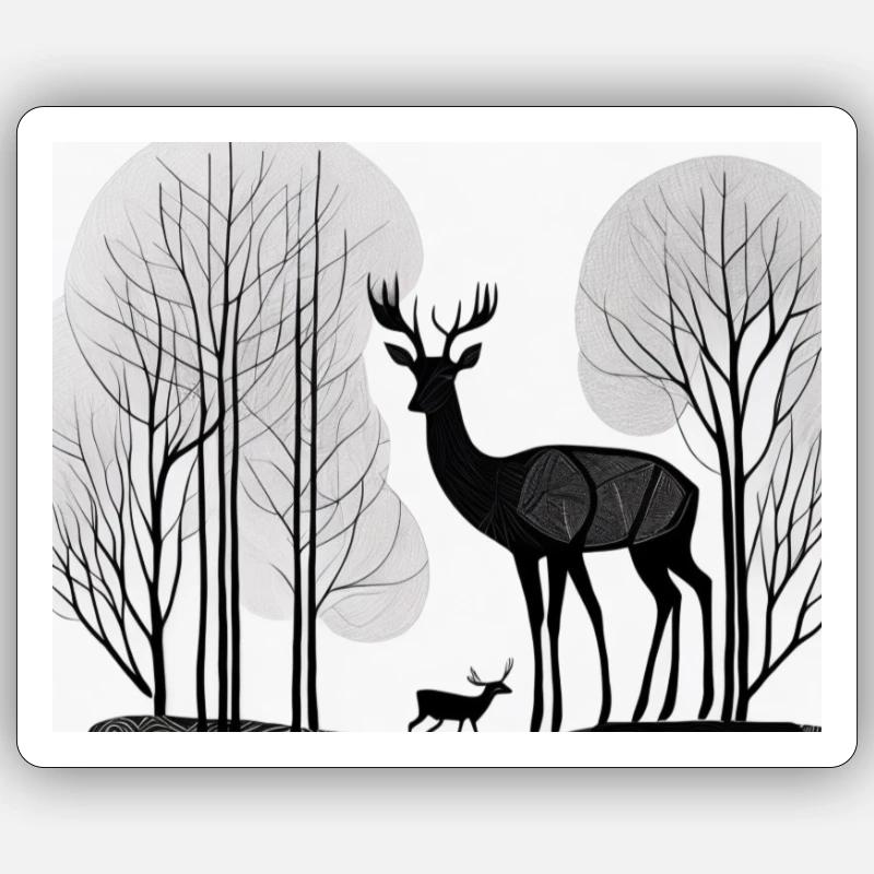 oh my deer - Sticker Größe S (10 x 10 cm) - Mattweiß