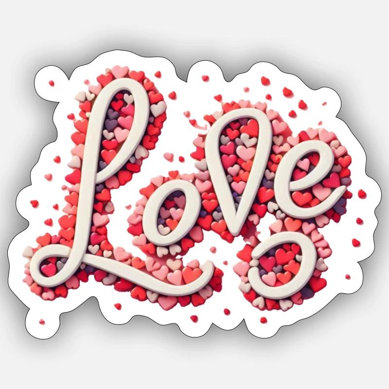 Amour - Sticker taille S (10 x 10 cm) - blanc mat