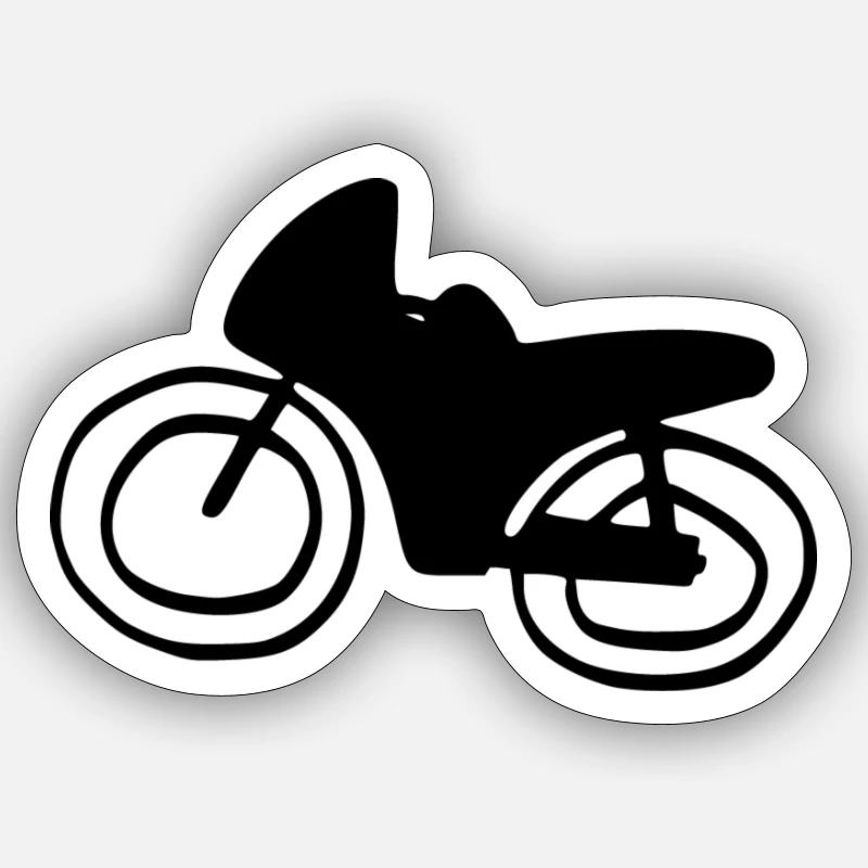 Motocyclette - Sticker taille S (10 x 10 cm) - blanc mat