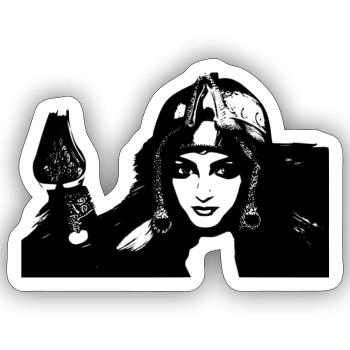 Warrior Girl Starkes Mädchen,Iranerin - Sticker Größe S (10 x 10 cm) - Mattweiß - Vorne