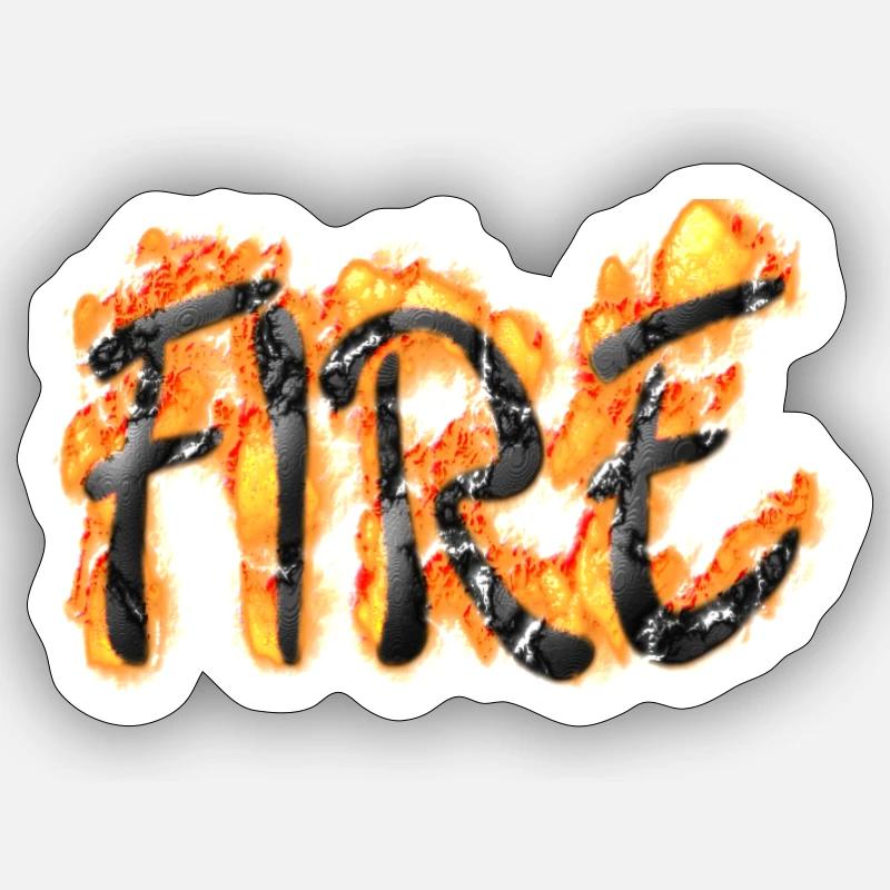 Fire Design - Sticker size S (10 x 10 cm) - white matte
