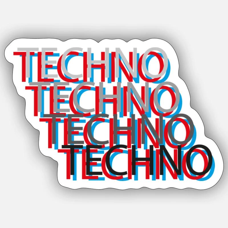 Techno Sticker Größe S (10 x 10 cm)