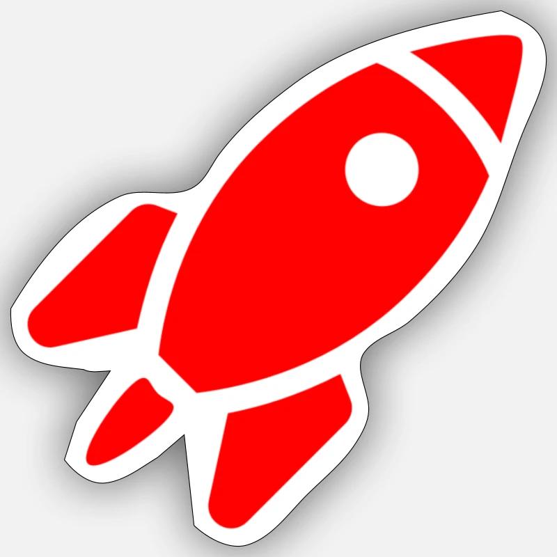 Red rocket - Sticker size S (10 x 10 cm) - white matte