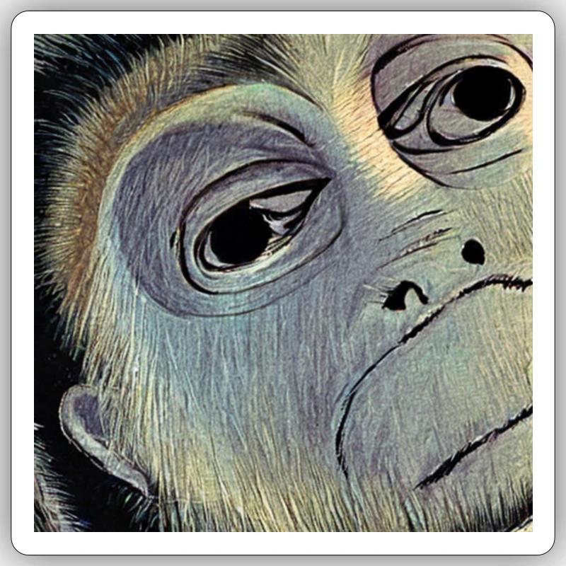 Ape - Sticker Größe S (10 x 10 cm) - Mattweiß