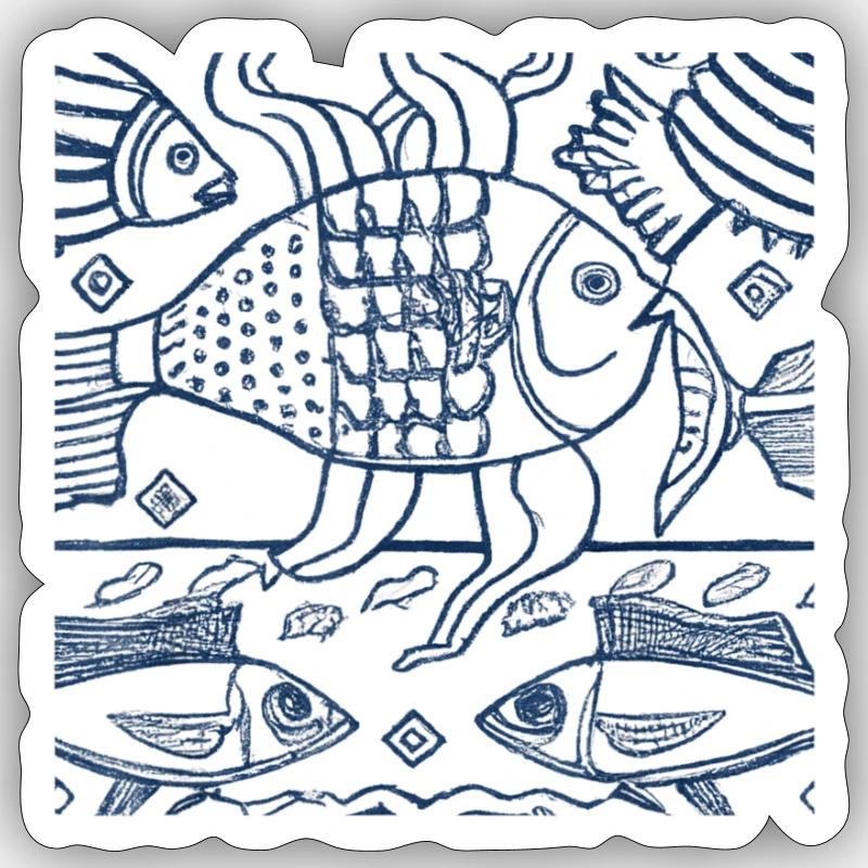 Fish Lover - Sticker Größe S (10 x 10 cm) - Mattweiß