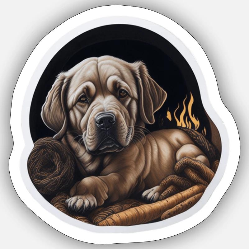 Ein liebenswerter Aufkleber Labrador - Sticker Größe S (10 x 10 cm) - Mattweiß