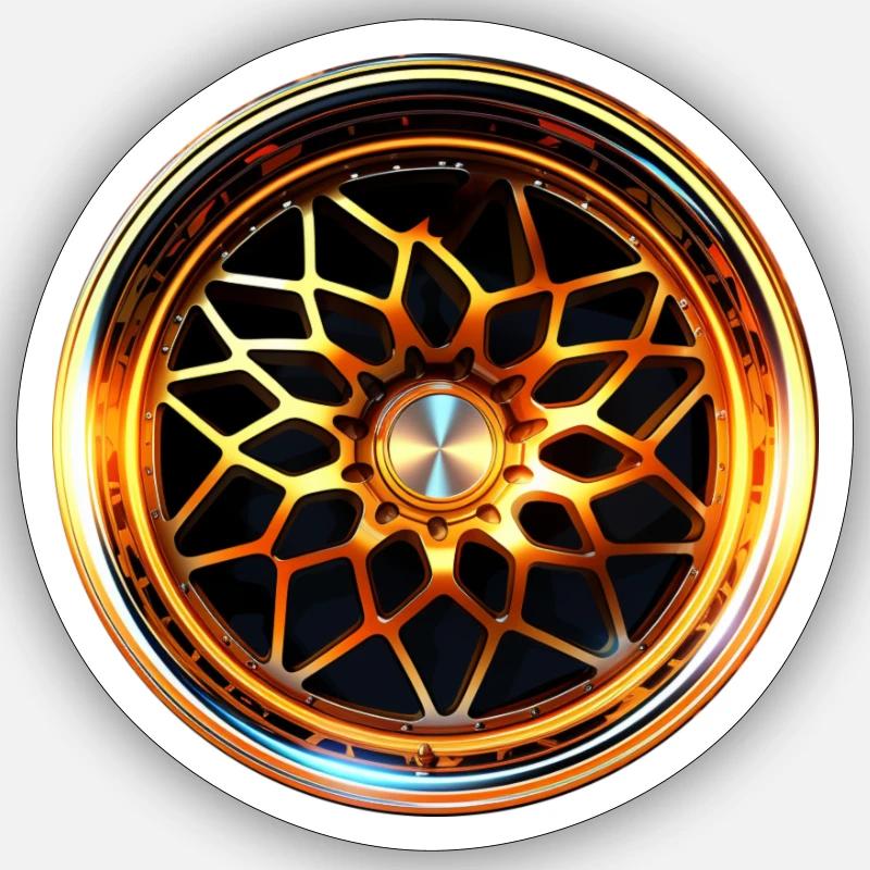 Car Rim - Sticker size S (10 x 10 cm) - white matte
