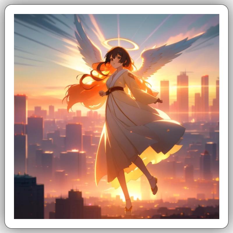 Ange dans le ciel Sticker taille S (10 x 10 cm)