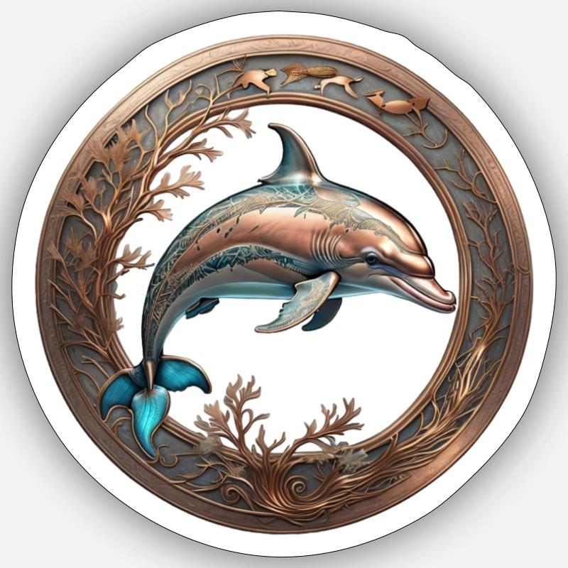 The Bronze Dolphin Sticker size S (10 x 10 cm)