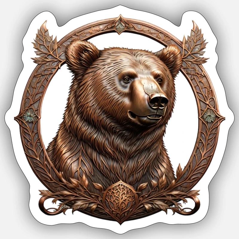 The Bronze Bear - Sticker size S (10 x 10 cm) - white matte