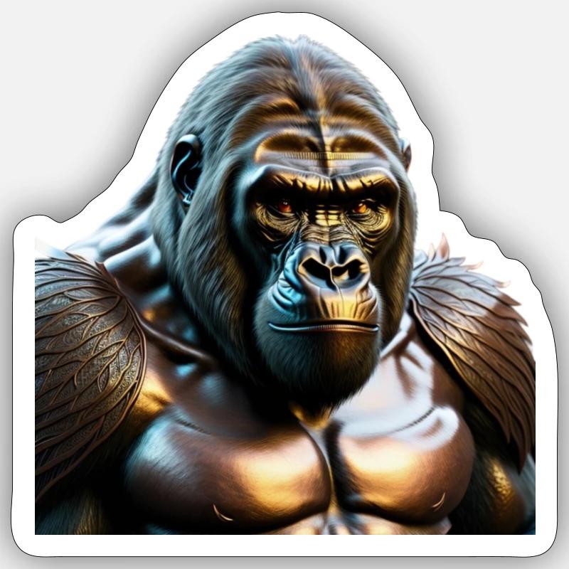 Le gorille de bronze Sticker taille S (10 x 10 cm)