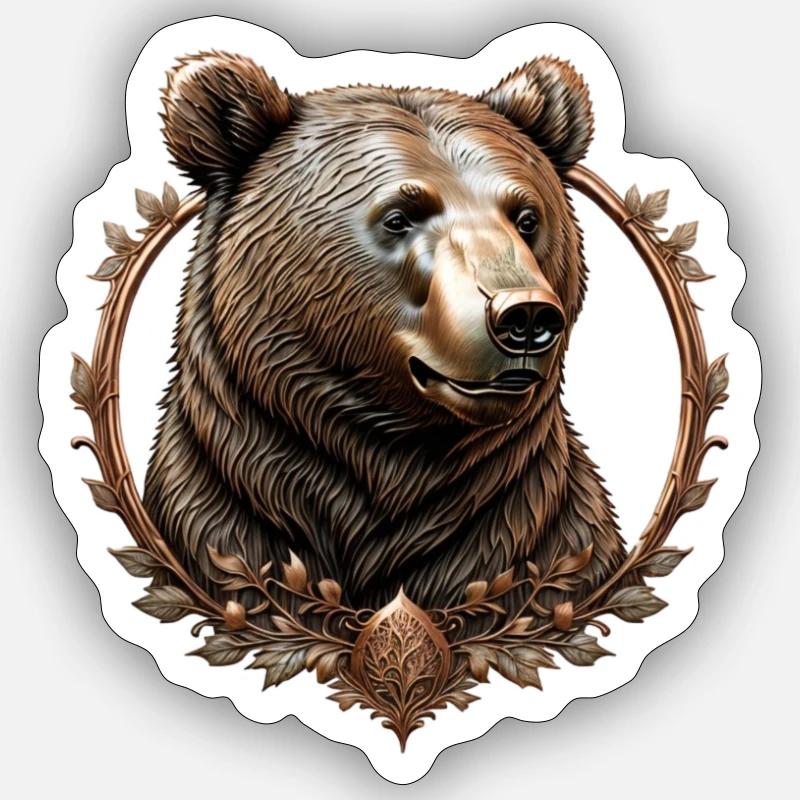 The Bronze Bear - Sticker size S (10 x 10 cm) - white matte