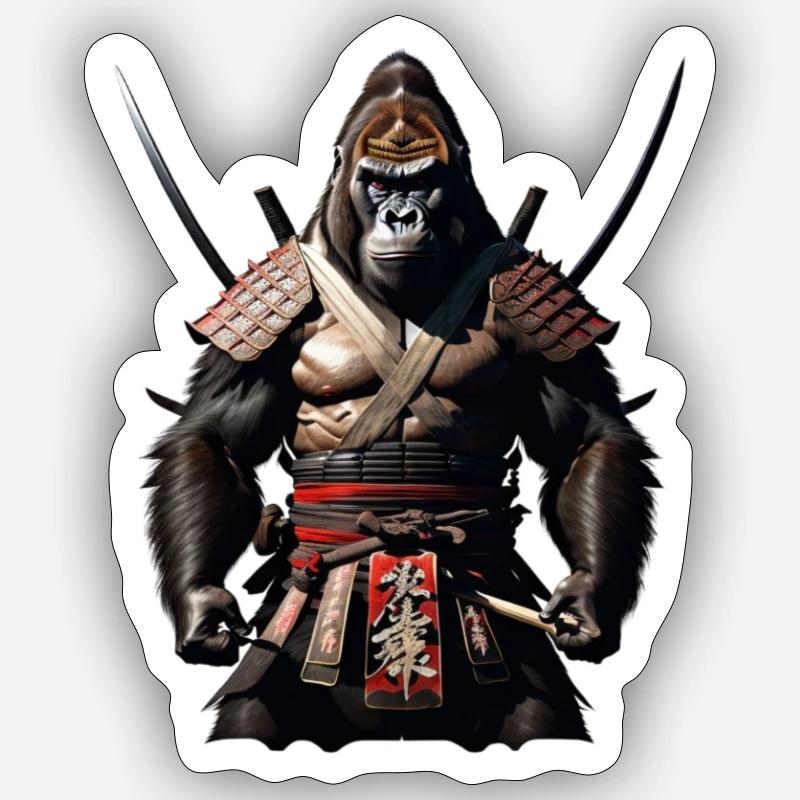 Le gorille ninja Sticker taille S (10 x 10 cm)