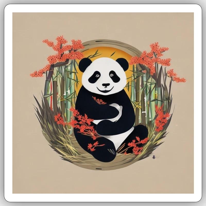 panda sakura Sticker Größe S (10 x 10 cm)