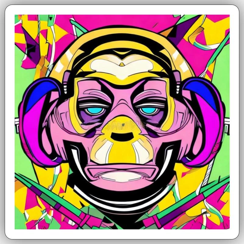 der affe Sticker Größe S (10 x 10 cm)